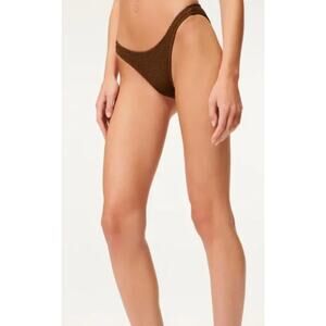 Good American Always Fits Better Cheeky Bikini Bottom 5/6 2XL-3XL Brown NWT